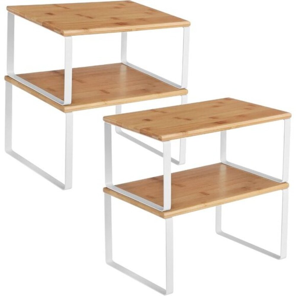 New Cabinet Organizer Shelf Set of 4, Stackable Kitchen Storage - (Cloud White) - Picture 1 of 9